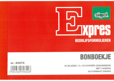 Expres Bonboekje, met carbon, A6 liggend, 3 x 50 vel