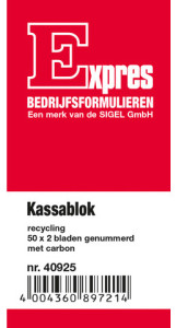 Expres Kassablok wit, met carbon, 100 x 158 mm, 2 x 50 vet