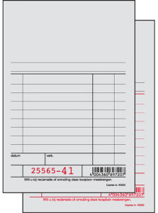 Expres Kassablok grijs, met carbon, 100 x 158 mm, 2 x 50 vet