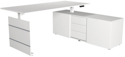 Poste de travail complet Kerkmann Move 3, blanc/gris clair