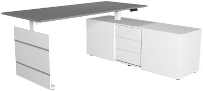 Poste de travail complet Kerkmann Move 3, blanc/gris clair