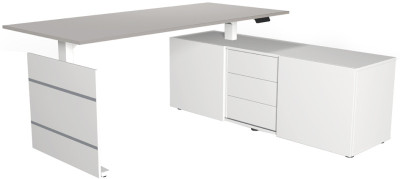 Poste de travail complet Kerkmann Move 3, blanc/gris clair