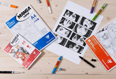 Clairefontaine Bloc de papier Layout MANGA ILLUSTRATIONS, A3