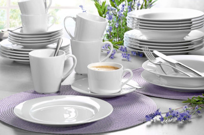 Esmeyer Assiette plate HEIKE, 250 mm, blanc, set de 6