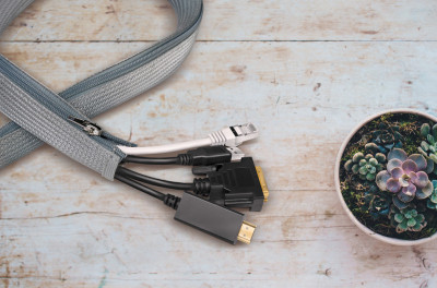 Passe-câbles zippé LogiLink, 5 m, blanc