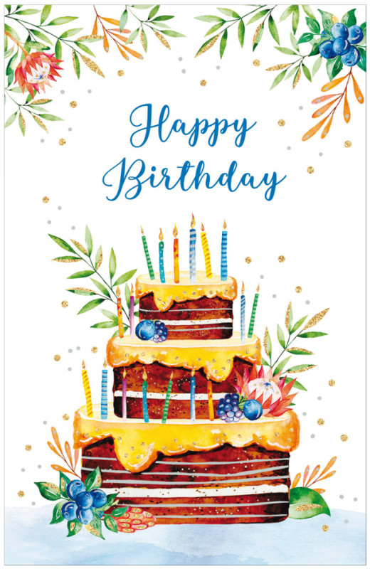 Carte d'anniversaire SUSY CARD Wish and Bloom « Gâteau géant »