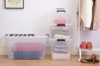 plast team Boîte de rangement HOME BOX, roulettes & poignée