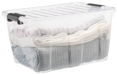 plast team Boîte de rangement HOME BOX, 30 L, transparent