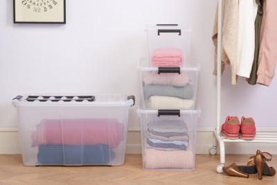 plast team Boîte de rangement HOME BOX, 30 L, transparent