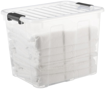 plast team Boîte de rangement HOME BOX, 40 L, transparent
