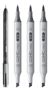 COPIC Marqueur ciao, kit 3+1 SHADE 