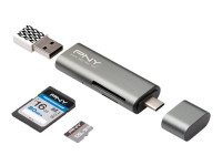 PNY : USB-C card READER + USB-A ADAP SD et MICRO-SD SLOTS PNY : USB-C card READER + USB-A ADAP SD et MICRO-SD SLOTS