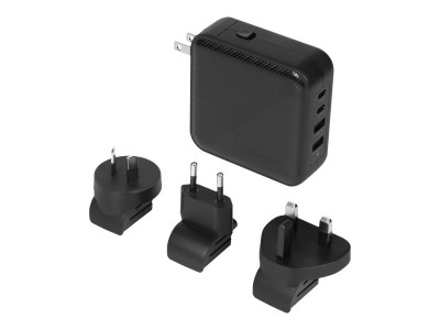 Targus : 100W GAN CHARGER MULTI PORT - avec TRAVEL ADAPTERS (BLACK)