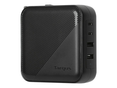 Targus : 100W GAN CHARGER MULTI PORT - avec TRAVEL ADAPTERS (BLACK)