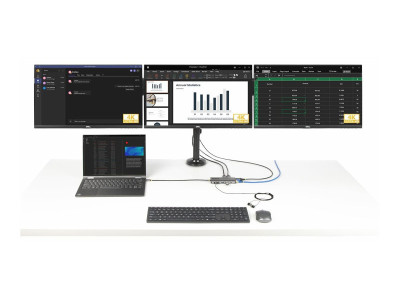 Startech : ADAPTATEUR MULTIPORT USB-C TRI PLE MONITEUR HDMI DP 4X USB