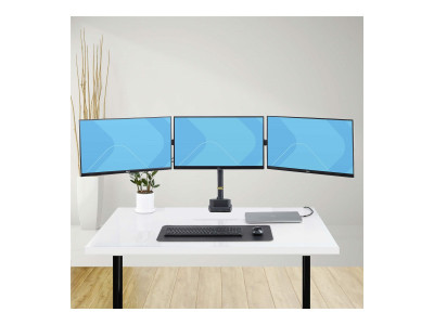 Startech : TRIPLE MONITOR DESK MOUNT - UP TO 27INCH SCREENS SPRING ARMS