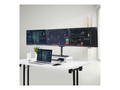 Startech : TRIPLE MONITOR DESK MOUNT - UP TO 27INCH SCREENS SPRING ARMS