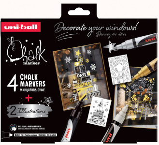 uni-ball Marqueur craie Chalk marker, coffret Noël SCANDI