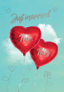 Carte de mariage Cactus « Deux oiseaux avec curs »