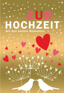 Carte de mariage Cactus « Deux oiseaux avec curs »