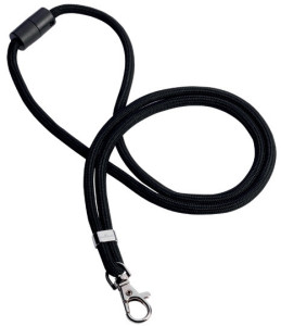 DURABLE Cordon textile rPET avec mousqueton, noir