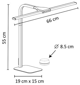 UNiLUX Lampe de bureau à LED STRATA BASE, pied, noir