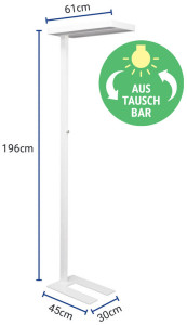 MAUL Lampadaire à LED MAULstudy, variateur, argent