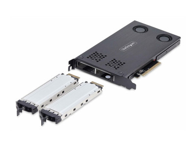 Startech : DUAL M.2 NVME SSD TO PCIE X8 - REMOVABLE MOBILE RACK/BACKPLANE