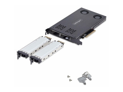 Startech : DUAL M.2 NVME SSD TO PCIE X8 - REMOVABLE MOBILE RACK/BACKPLANE