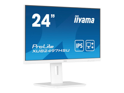 Iiyama : XUB2497HSU-W2 23.8IN IPS FHD 300CD/HDMI/DP/2USB/HP/HAS avec HITE