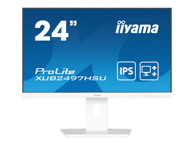 Iiyama : XUB2497HSU-W2 23.8IN IPS FHD 300CD/HDMI/DP/2USB/HP/HAS avec HITE