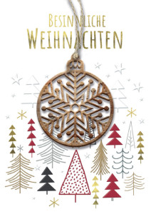 Carte de Noël Cactus « Bonhomme de neige », avec application en bois