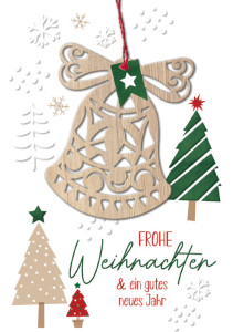 Carte de Noël Cactus « Bonhomme de neige », avec application en bois