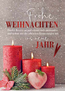 Carte de Noël CACTUS « Bougies rouges »