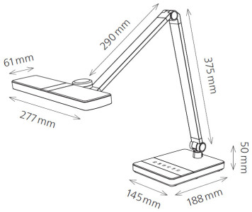 Hansa Lampe de bureau à LED Nimbus, pied, argent