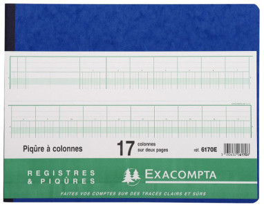 EXACOMPTA Piqûre à colonnes, 11 colonnes, 24 lignes