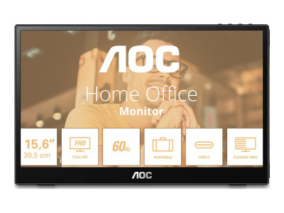 AOC : AOC MONITOR 15.6 WLED IPS 1920X1080 60HZ 4MS USB-C