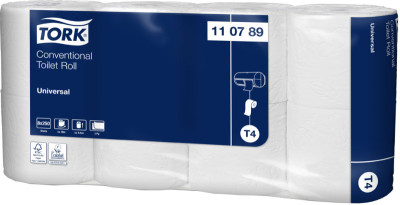 TORK Papier toilette en petit rouleau, 2 couches, blanc