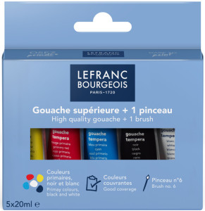 LEFRANC BOURGEOIS Gouache, étui carton de 2 tubes de 20 ml