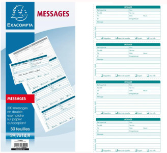 EXACOMPTA Carnet de messages téléphone, broché