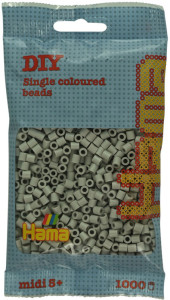 Perles thermocollantes Hama Midi, gris galet, en sachet