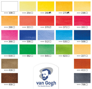 ROYAL TALENS Van Gogh Holzkasten-Set Aquarell, 24er Set