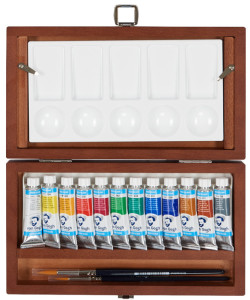 ROYAL TALENS Van Gogh Holzkasten-Set Aquarell, 12er Set