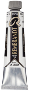 Peinture à l'huile ROYAL TALENS REMBRANDT, 40 ml, Noir ivoire