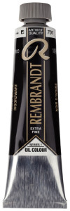 Peinture à l'huile ROYAL TALENS REMBRANDT, 40 ml, Noir ivoire