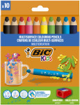 BIC KIDS Crayon de couleur multi-surfaces, étui carton de 6