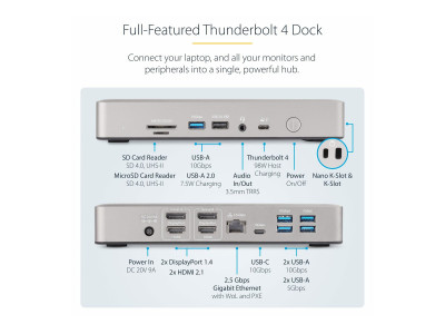 Startech : THUNDERBOLT 4 DOCKING STATION - 2X HDMI 2X DISPLAYPORT - 98W PD