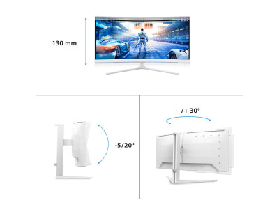 Philips : 34M2C5501A/00 34IN CV VA WQHD 180HZ/350CD/2HDMI/DP/4USB/HAS