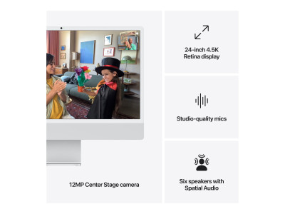 Apple : MWUV3FN IMAC M4 24IN SILVER 10CPU 10GPU 16GB 512GB (m4)