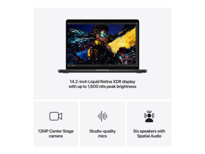 Apple : 14-INCH MCBOOK PRO M4 10CORE CP 10CORE GPU 1TB SSD 24GB sp BLAC (m4)